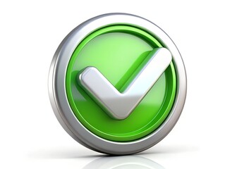 3D icon of a checkmark - tick symbol. Verified or approved concept icon illustration