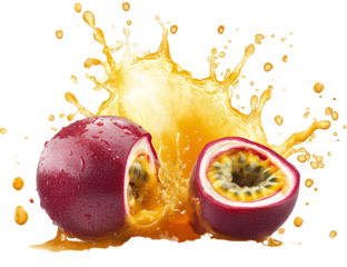 Oreo cookies falling down, flying around, from different angles, on a transparent background - A loading screen featuring a splash of passion fruit juice  