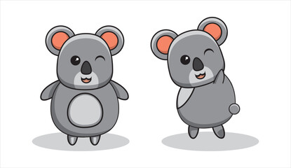 illustration of koala bear covering ears. vector illustration