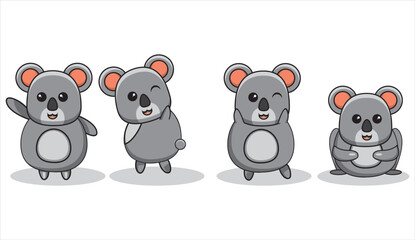 illustration of koala bear covering ears. vector illustration