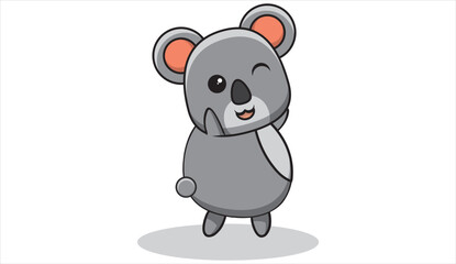 illustration of koala bear covering ears. vector illustration