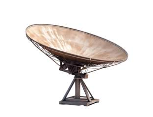 Oreo cookies falling down, flying around, from different angles, on a transparent background - A realistic photo of a satellite dish on a white background