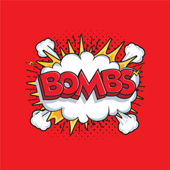 Boom exploding bubble, the businessman holds a shopping bag and a debt bombs, comic bubble speech in pop art style.