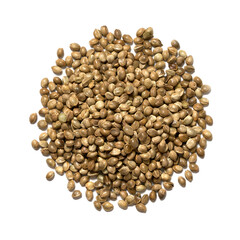 top view flat lay pile of hemp seed cutout