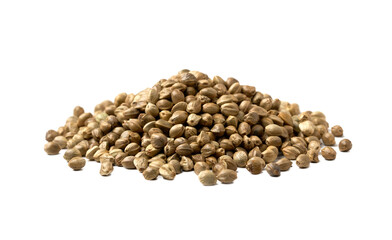 closeup pile of hemp seed cutout