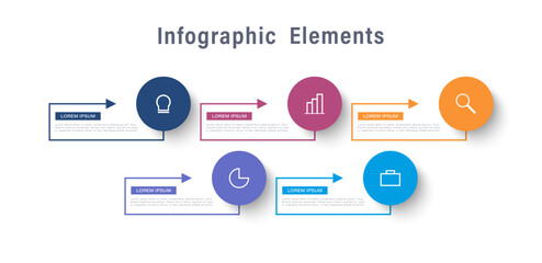 Infographic vector design template with 5 steps and arrows