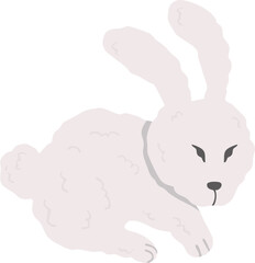 Cartoon Illustration of a Furry Bunny Rabbit