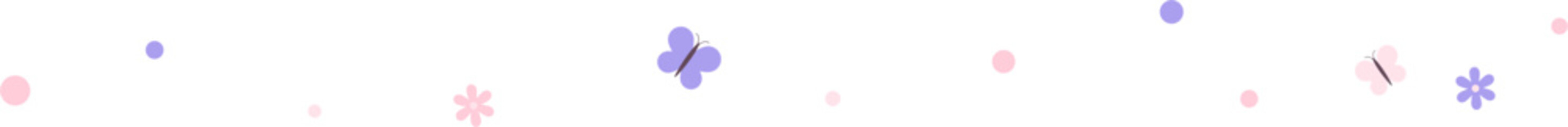 Pastel Sweet Color Floral Butterfly Decorative Element  Row Horizontal Border Frame Illustration