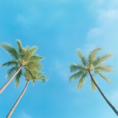 Palm trees against blue sky