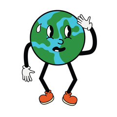 Retro Globe Cartoon