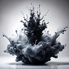 Large cloud of smoke is in the air