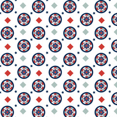 Seamless vector pattern with colorful casino chips