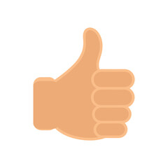 Simple vector illustration of a hand gesture with a raised finger up, which means great, super