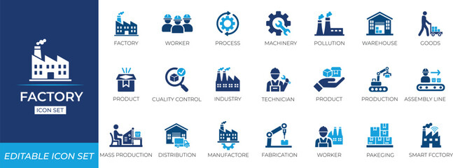 Factory icon set .