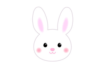 白いうさぎのアイコンイラスト