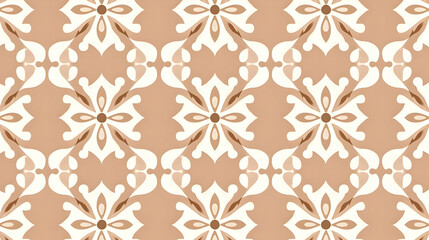 Elegant Floral Pattern in Soft Brown and Creamy White Shades