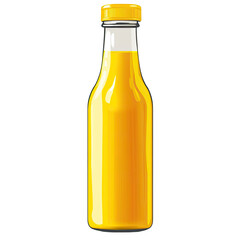 Glass bottle of orange juice