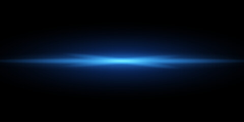 Laser light lines, horizontal neon lights, horizontal neon blue speed lines, glowing stripes, laser beams