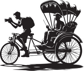 Obraz premium Rickshaw puller illustration