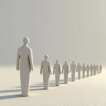 Concept of individuality and unity represented by small human figures