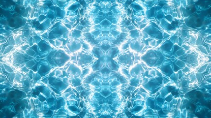 Obraz premium Vibrant Blue Kaleidoscope Patterns with Fractured Light Effects