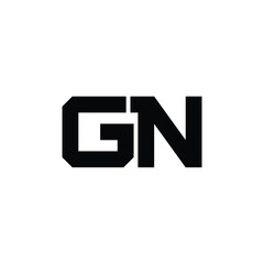 GN monogram logo design letter text name symbol monochrome logotype alphabet character simple logo