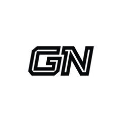 GN monogram logo design letter text name symbol monochrome logotype alphabet character simple logo