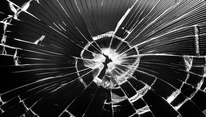 a black and white image of a broken glass