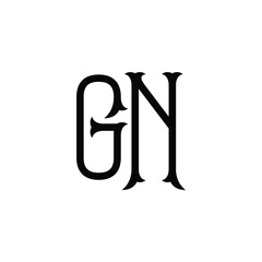 GN monogram logo design letter text name symbol monochrome logotype alphabet character simple logo