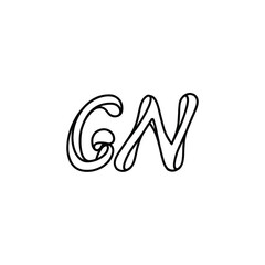 GN monogram logo design letter text name symbol monochrome logotype alphabet character simple logo