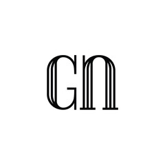 GN monogram logo design letter text name symbol monochrome logotype alphabet character simple logo