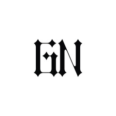 GN monogram logo design letter text name symbol monochrome logotype alphabet character simple logo