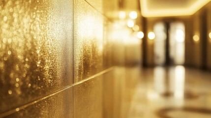 Golden shiny wall abstract texture with luxurious and elegant metallic surface, bright reflective gold background for stylish and premium designs




