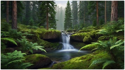 Obraz premium waterfall in the forest