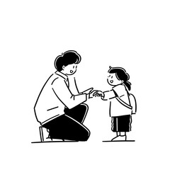 This picture depicts a touching moment between a parent and a child