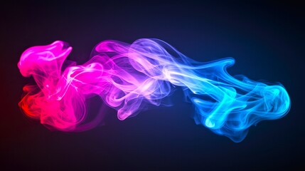 Colorful Wisps of Smoke in Vibrant Shades of Pink and Blue
