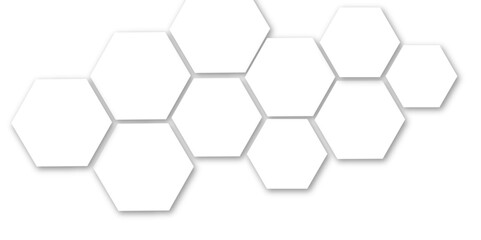 Abstract light grey and white hexagon 3d effect pattern with shadow seamless texture background. Use for book, poster, flyer, website vector illustration.