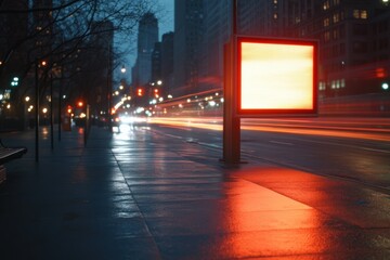 City at night with blurred lights