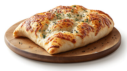 Baked cheese calzone italian kitchen food photography cozy environment close-up view culinary delight
