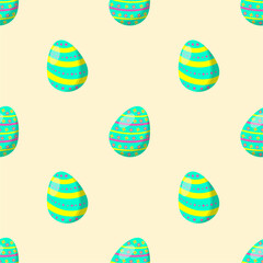 Easter egg seamless pattern vector illustration.