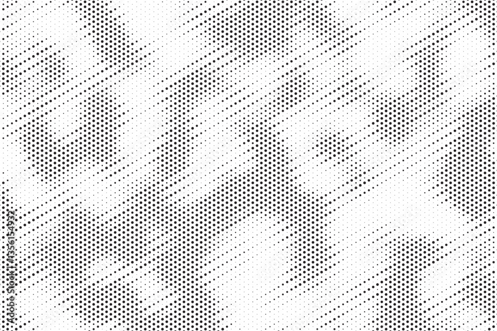 Poster Halftone Noise Stipple pointillism background. Grain gradient texture background with dots. Dot work gradient halftone pattern. Sand, grain, grunge stipple effect. Abstract texture, engraved overlay