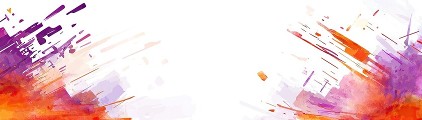 Abstract orange purple paint splash banner