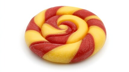 Colorful Spiral Lollipop in Red and Yellow with a Sweet and Playful Appearance