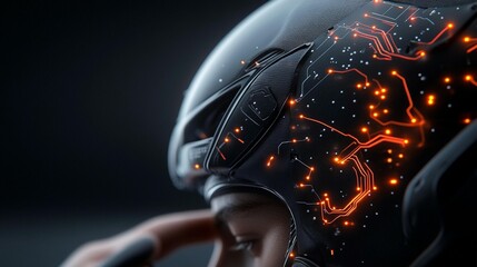 Futuristic Helmet, Head, Close-up