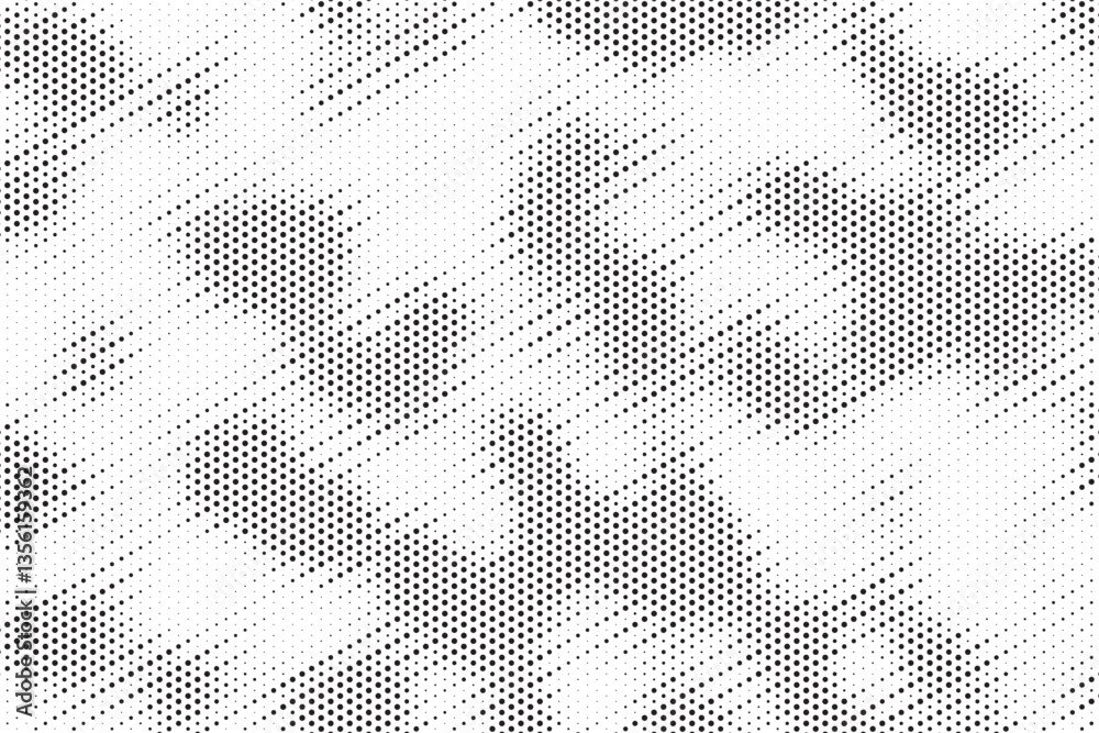 Poster Grunge halftone gradient texture. Faded grit noise background. Sandy gritty wallpaper. Retro pixelated backdrop. Black and white anime or manga comic overlay. Vector graphic design textured halftone