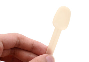 Disposable spoon - stock photo
