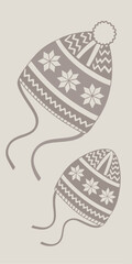 A cozy Scandinavian knit pattern with geometric stitches in soft gray and white