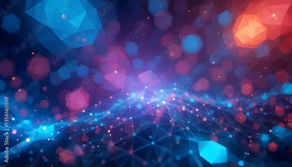 Wall mural futuristic abstract polygon background for data and technology communication vector design