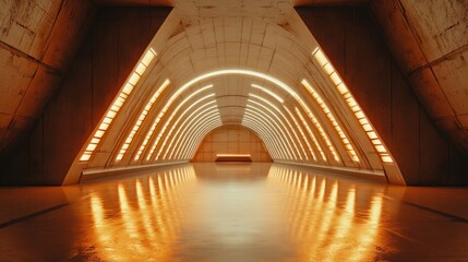 Fototapeta premium Empty, large, futuristic agricultural hangar, bright and spacious with sleek design and modern features 