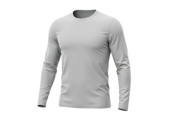 Long Sleeve TShirt Mockup Plain Grey Shirt Template isolated on transparent background